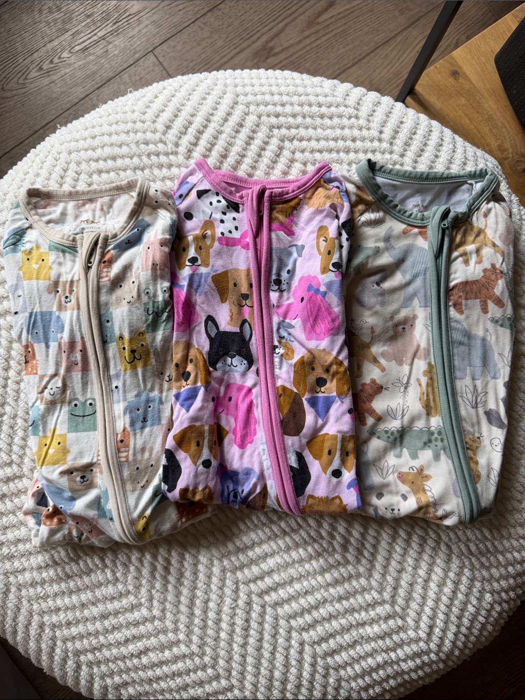 Little Sleepies 3-6 Month Two-Way Zip Onesie Bundle- Animal Prints
